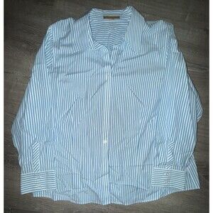 ALEX MARIE Multi Color Wrinkle Free Striped Button Down Shirt Women's Size 18W